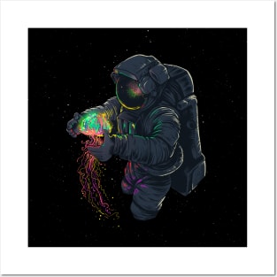 Colorful spaceman Posters and Art